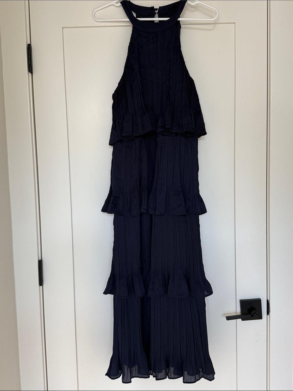Lulu's Navy Tiered Halter Maxi Dress